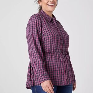 Lane Bryant Classic Button-Front Elastic-Waist Tuni